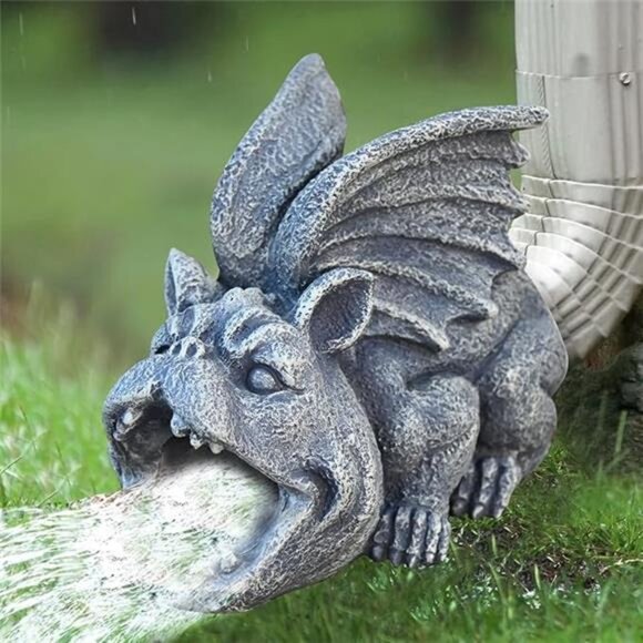 Gargoyle Gutter Guardian Downspout Statue Garden Decorative Downspout - Picture 7 of 7